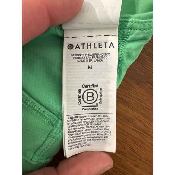 Athleta Green Strappy Sports Bra Size M - Picture 4 of 5